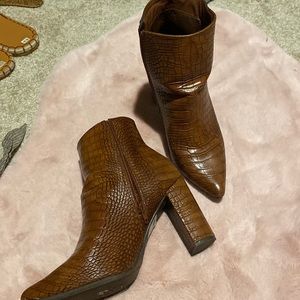 Faux Leather Booties Size 10